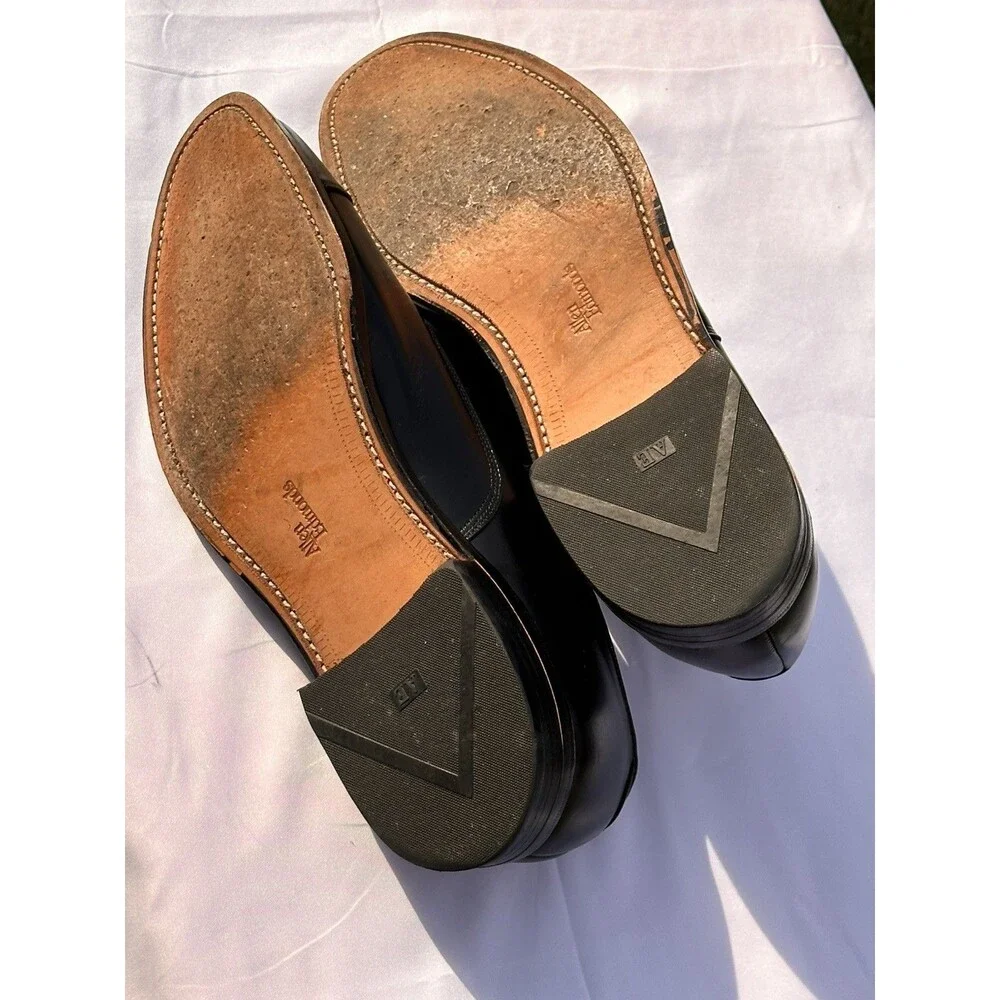 12 D Allen Edmonds Park Avenue Black Cap Toe Dress Shoes
